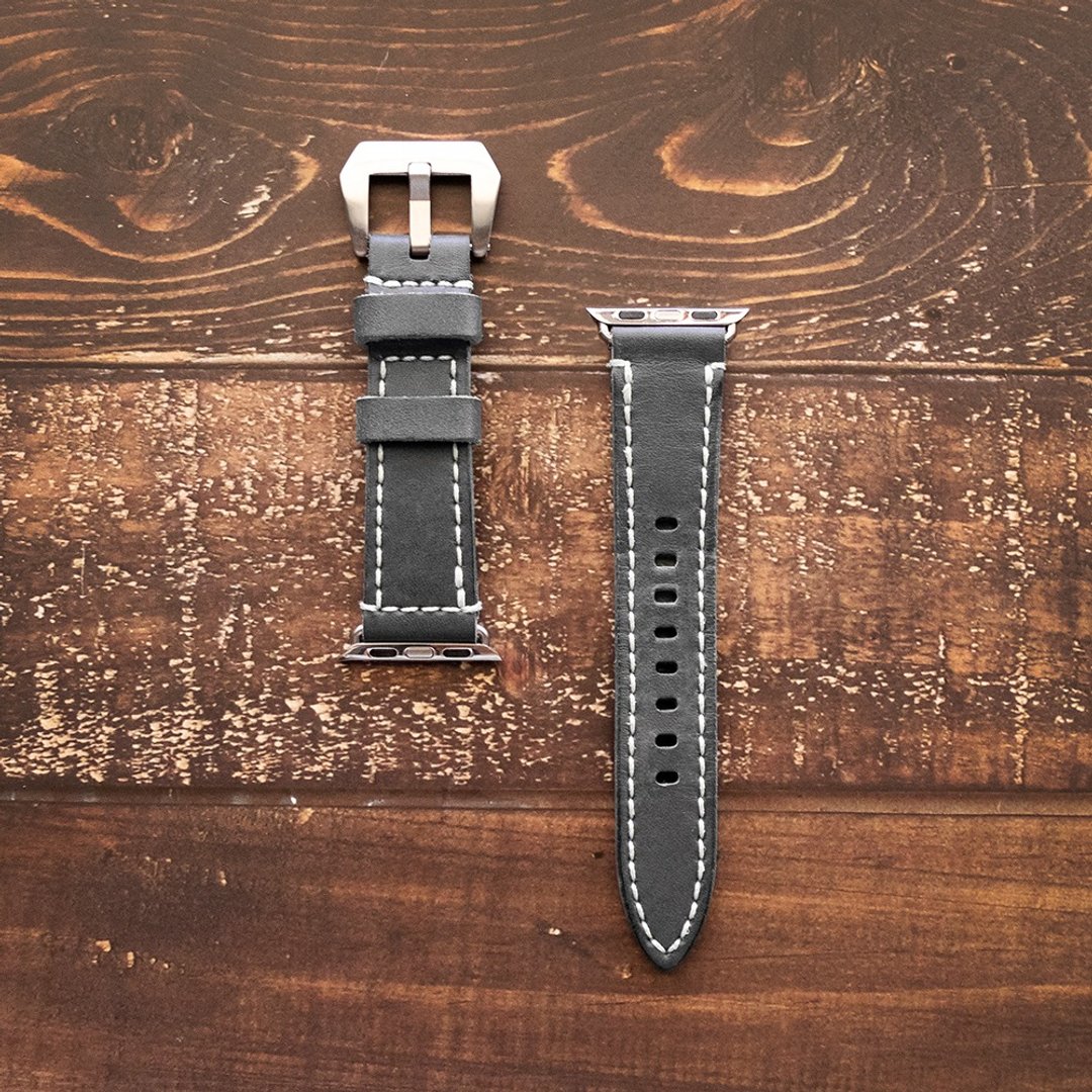 Apple Watch 38mm表带 | 手缝皮革完成品 | BSP083 - 表带 - 真皮 蓝色