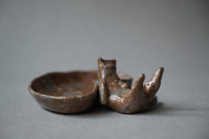 • 米粒出陶中 • 059 休息一下 - 猫线香盘 - 香薰/精油/线香 - 陶 咖啡色