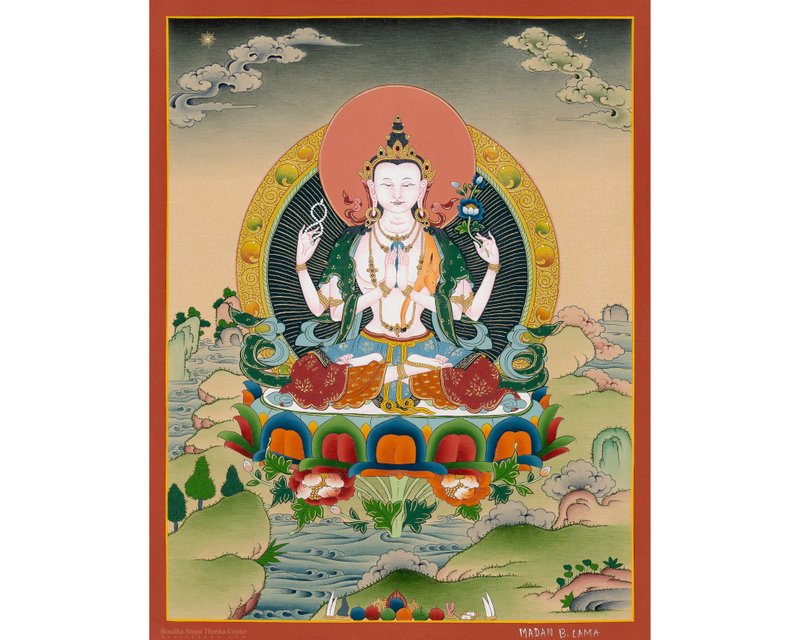 四臂观音唐卡 | 高品质观音艺术 - 寝具 - 其他材质 多色