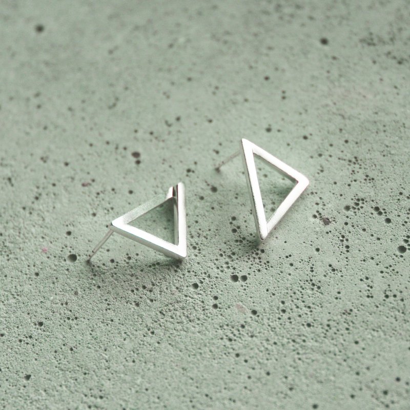 无限三角形 - 耳环/耳夹 - 其他金属 银色