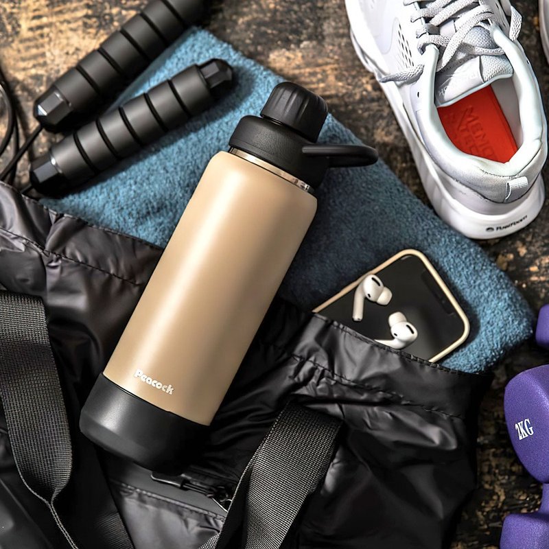 【孔雀Peacock】700ML 不锈钢保温杯 气泡水碳酸饮料专用-米色 - 保温瓶/保温杯 - 不锈钢 卡其色