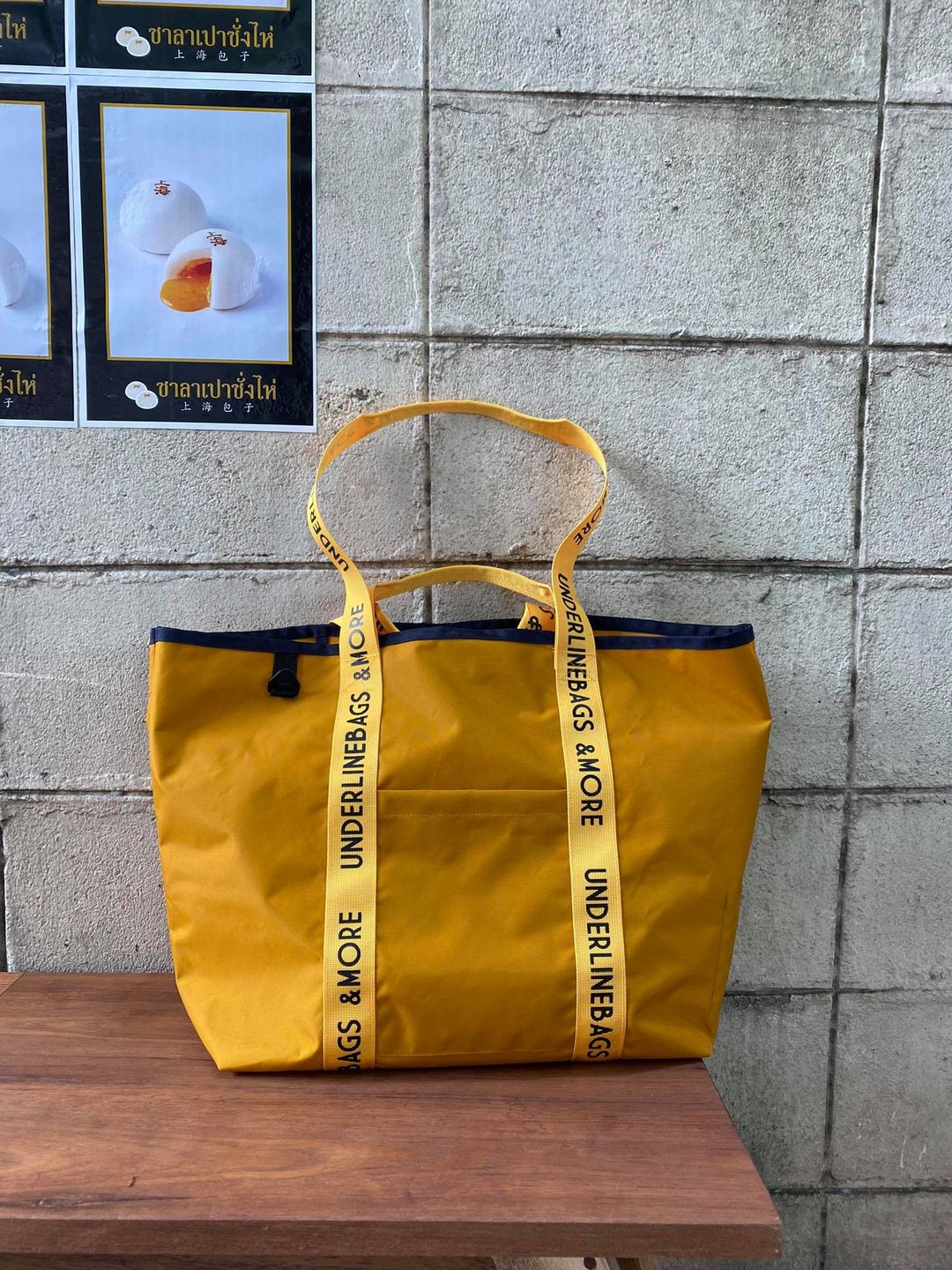 Mustard Recycled Nylon Market bag / Tote/ Light Weight / water resistan /Grocery - 手提包/手提袋 - 防水材质 黄色