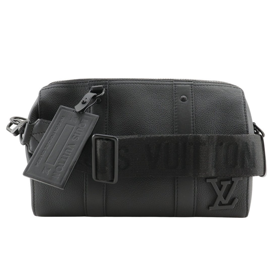 【日本直送】 LOUIS VUITTON City Keepall 肩背包 LV Aerogram 迷你波士顿包 M59255 小牛皮 黑色【二手品】 - 侧背包/斜挎包 - 真皮 黑色