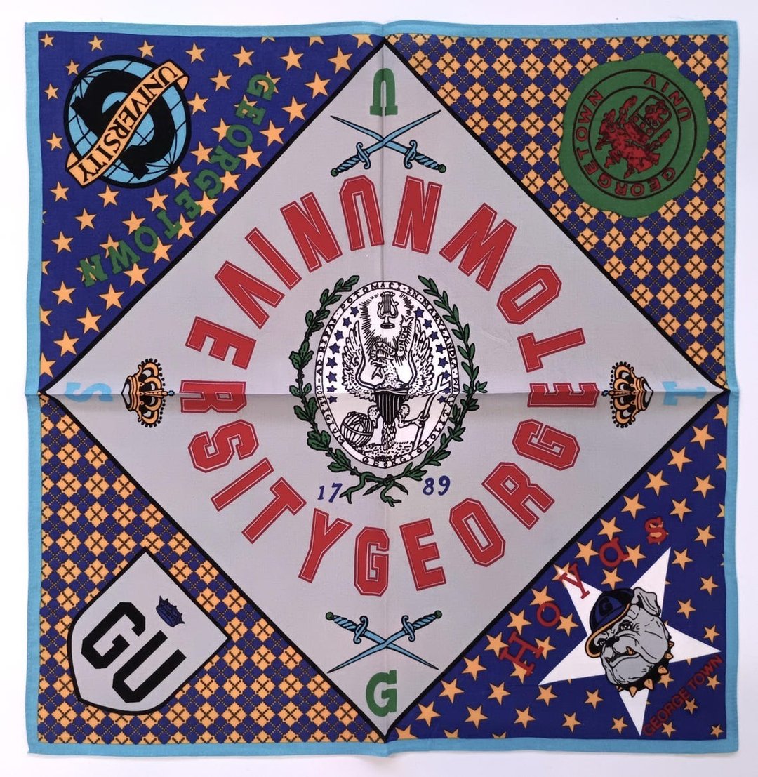 乔治城大学领巾，20 x 20 英寸，华盛顿特区，棉质，礼品 - 丝巾 - 棉 灰色