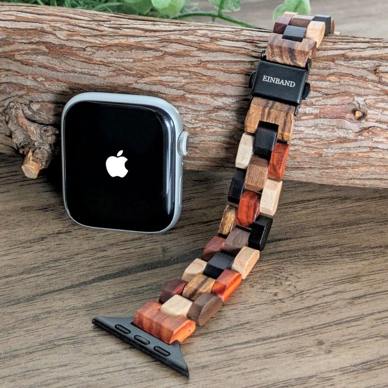 [木表带]EINBAND Apple Watch 天然木表带 木表带 14mm [混合木] - 女表 - 木头 咖啡色