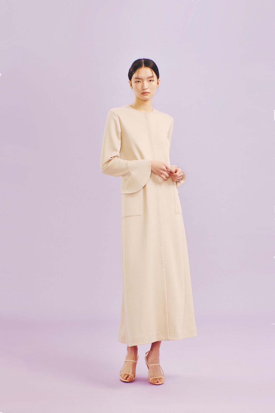 Off-season sale 卡其色针织外套洋装 - 女装休闲/机能外套 - 其他材质 卡其色