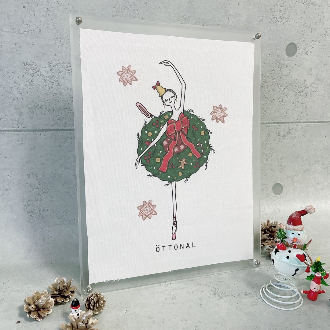 X'mas Ballerina Fabric Poster - 海报/装饰画/版画 - 棉．麻 白色
