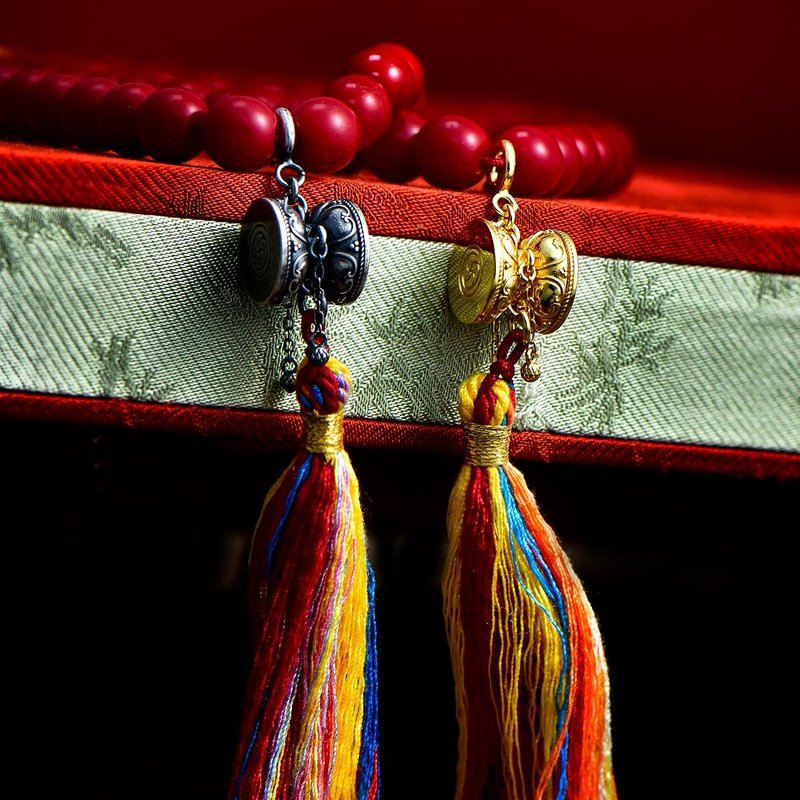 【断法智鼓】心音启慧 斩执自在  s925纯银藏式项坠吊坠佛珠挂件 - 项链 - 贵金属 多色