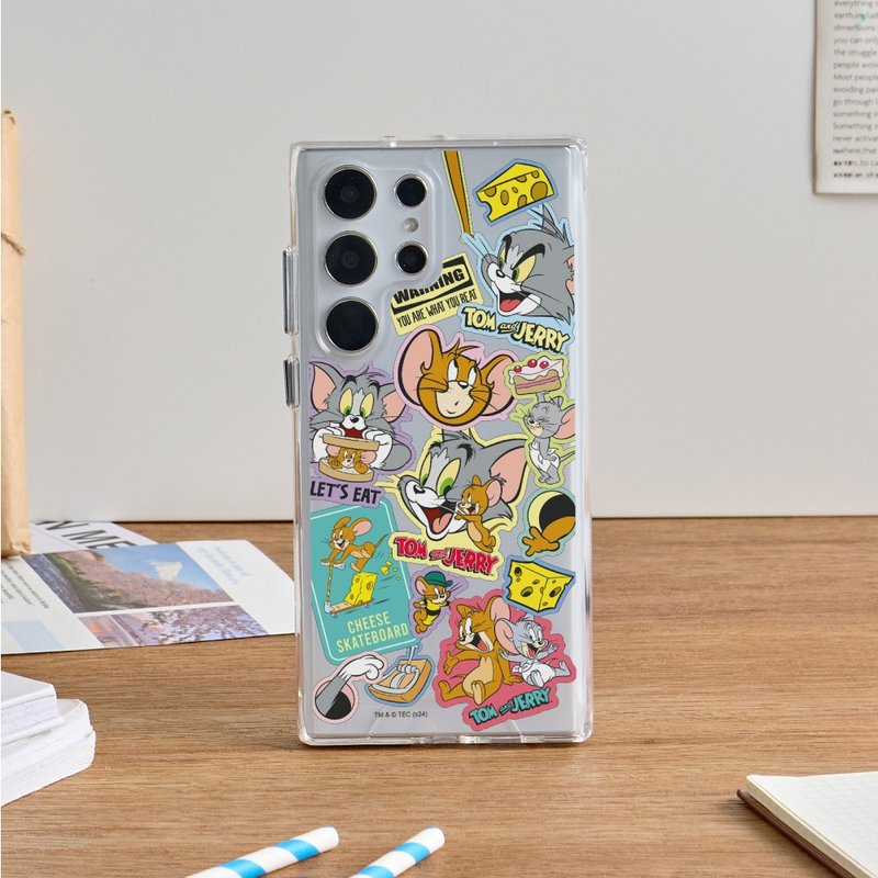 汤姆猫与杰利鼠美式拼贴防摔透明SAMSUNG手机壳 - 手机壳/手机套 - 塑料 多色