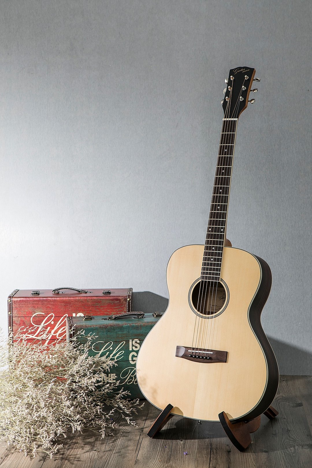 台湾原创 guitarman M-31AE 40寸 云杉面单手工40寸OM桶身吉他 拾 - 吉他/乐器 - 木头 