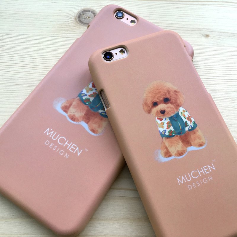原创手绘贵宾狗-iPhone(i5.i6s,i6splus)/Android(Samsung三星, HTC, Sony)原创动物手机壳/保护套/可定制/狗狗/圣诞节礼物 - 手机壳/手机套 - 塑料 咖啡色