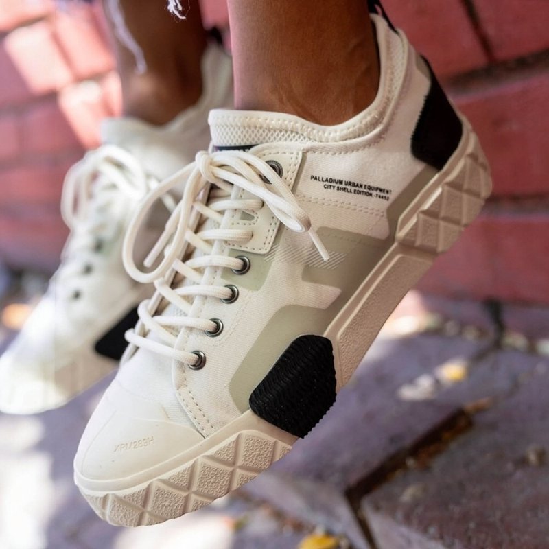 PALLADIUM ACE CITY SHELL LO2 钻石菱纹底松饼休闲鞋 白 74452 - 女款休闲鞋 - 其他材质 