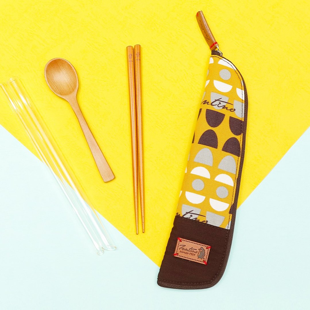 独创布花 棉麻餐具袋::黄水玉:: (水玉迷宫)环保餐具/毕业季 - 其他 - 棉．麻 黄色