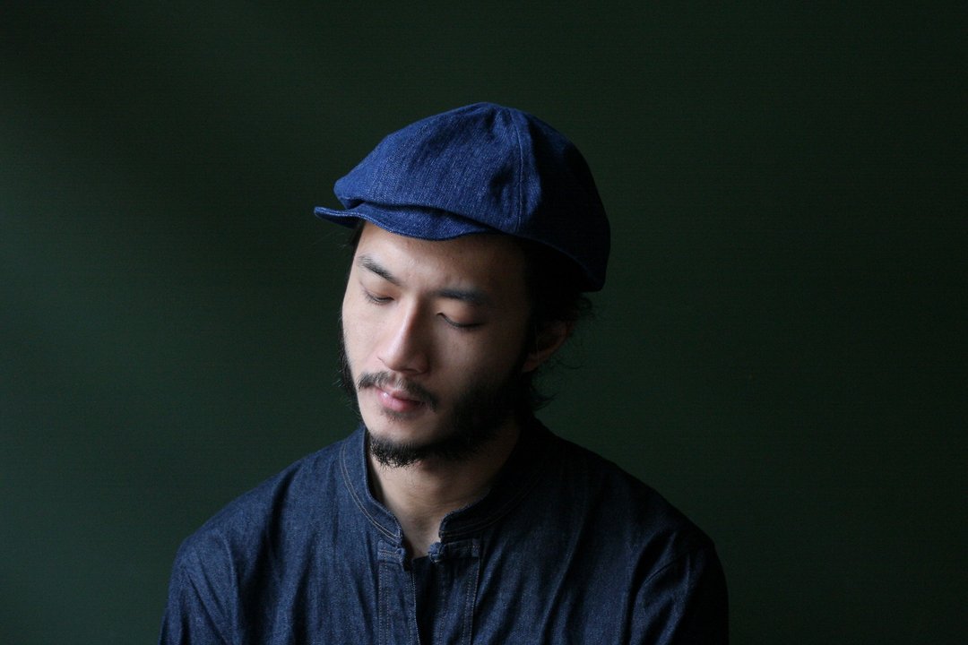 Omake Omabow Mushroom Cap /丹宁 - 帽子 - 棉 蓝色