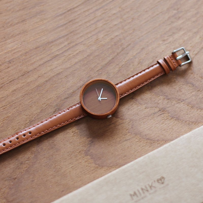 原木手工手表 完木森林 Cherry | 手表 男表 女表 对表 - 女表 - 木头 咖啡色
