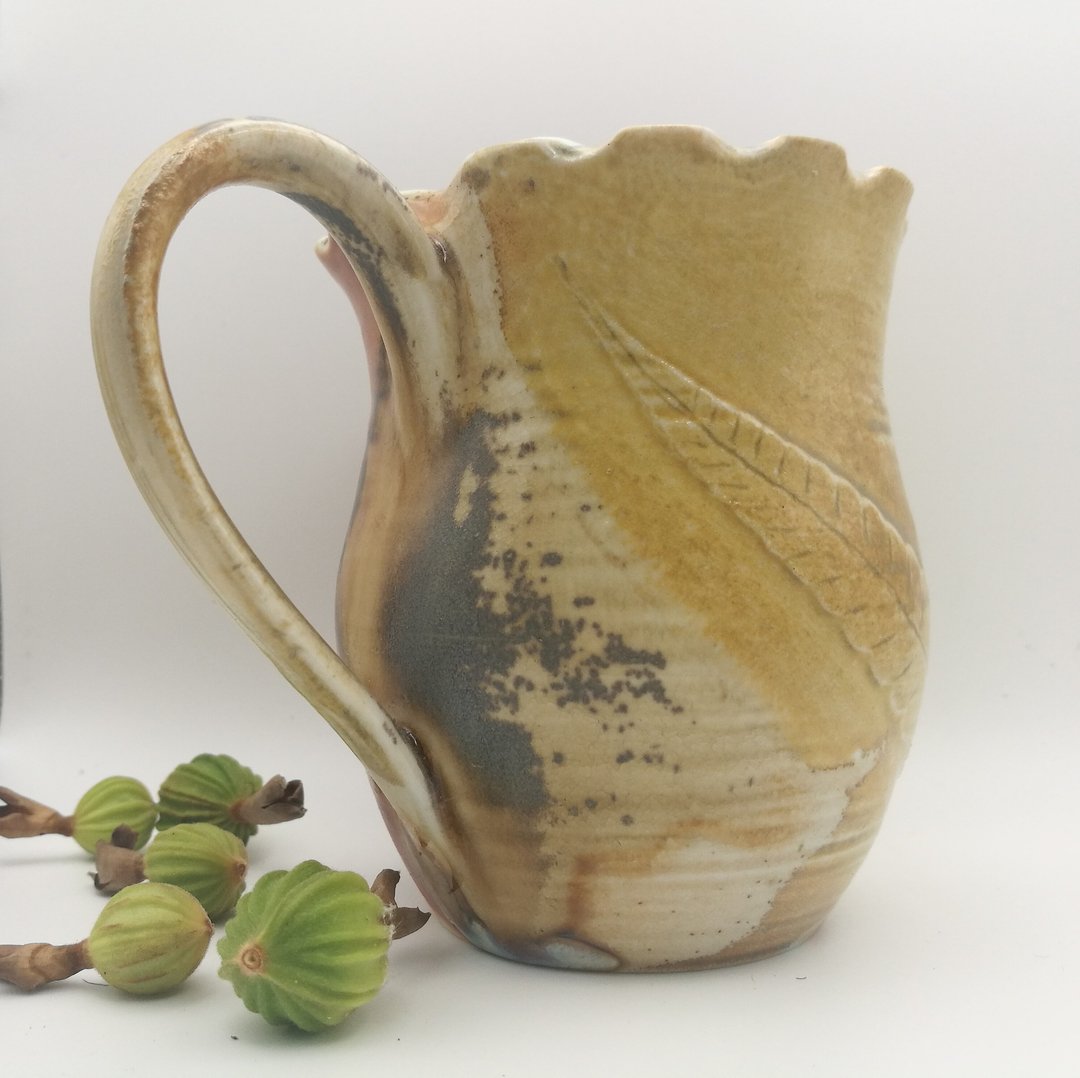 柴烧蕨类茶海公道杯 茶具 陶艺 陶艺 茶壶 茶杯 - 茶具/茶杯 - 陶 金色