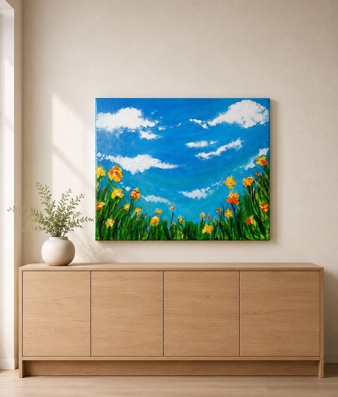 【起风跳舞】花卉风景挂画 -30×25 手绘压克力原作 - 摆饰 - 棉 