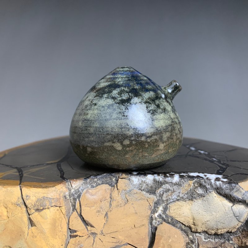 台湾【陶烧釉变】手拉坯水滴砚滴(中)07 - 花瓶/陶器 - 陶 咖啡色