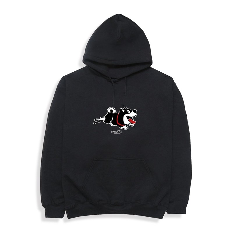 Shiba Inu Hoodie 小饭团 柴柴帽T 黑柴好朋友 内磨毛暖暖黑色帽T - 中性连帽卫衣/T 恤 - 棉 白色