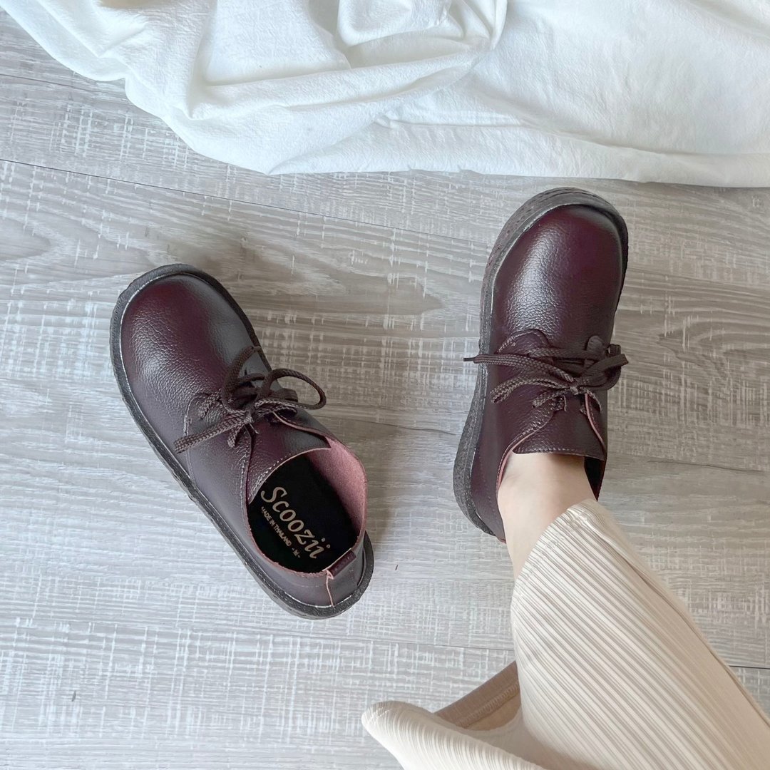 Lace-up Short Boots Ladies Loose 4427 - 女款长靴 - 其他材质 咖啡色
