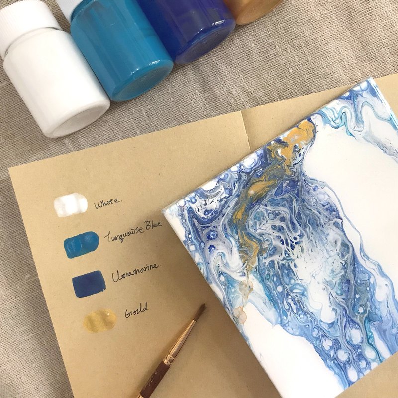 【新手DIY必推】Fluid Art 流动画体验组-经典蓝染系 - 插画/绘画/写字 - 颜料 蓝色