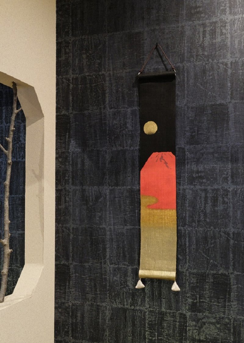 京都手绘豆亚麻吊饰-赤富士 - 摆饰 - 棉．麻 