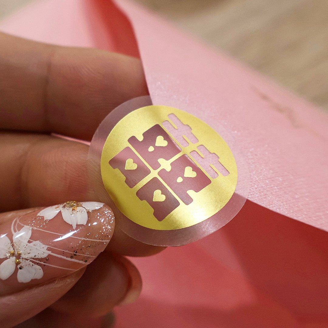 【现货烫金贴纸】少量封口贴纸 信封贴纸 喜帖贴纸 小卡贴纸 - 贴纸 - 塑料 金色