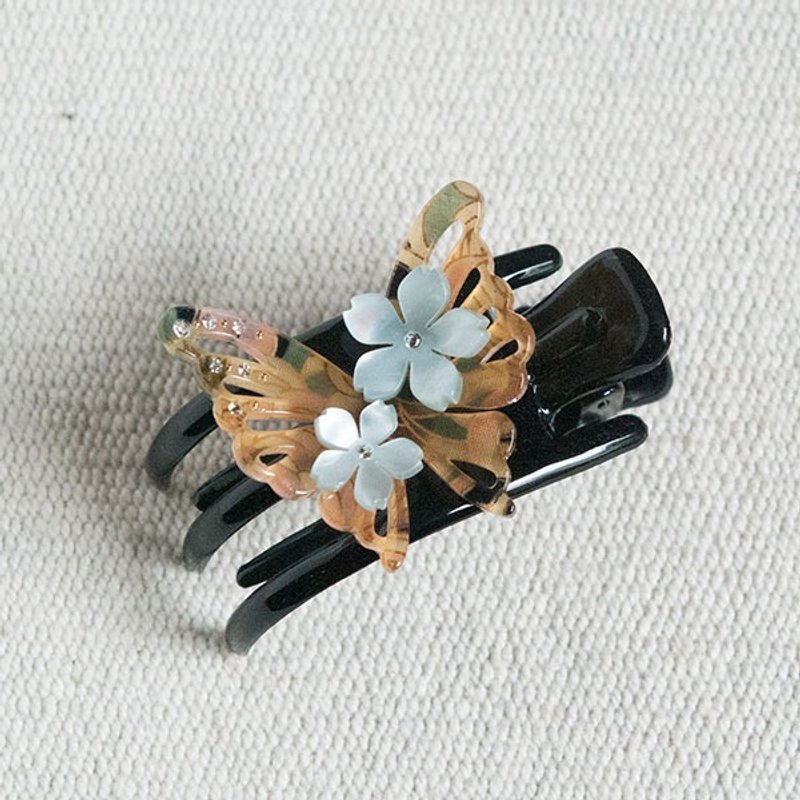 妩秋丰,蝴蝶怪手夹,三爪夹,鲨鱼夹-靛蓝 - 发饰 - 压克力 蓝色