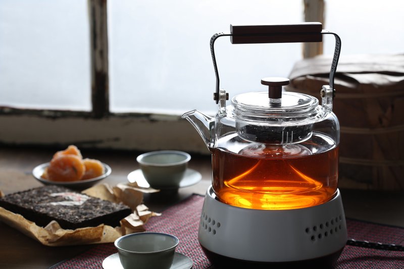 玻璃福钢提梁烧水壶 - 茶具/茶杯 - 玻璃 透明