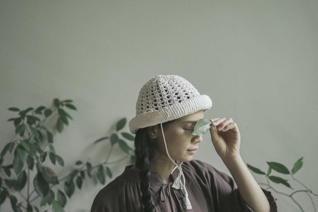 Summer HAT | 100% cotton | hand-crochet | Summer brim hat - 帽子 - 棉 白色