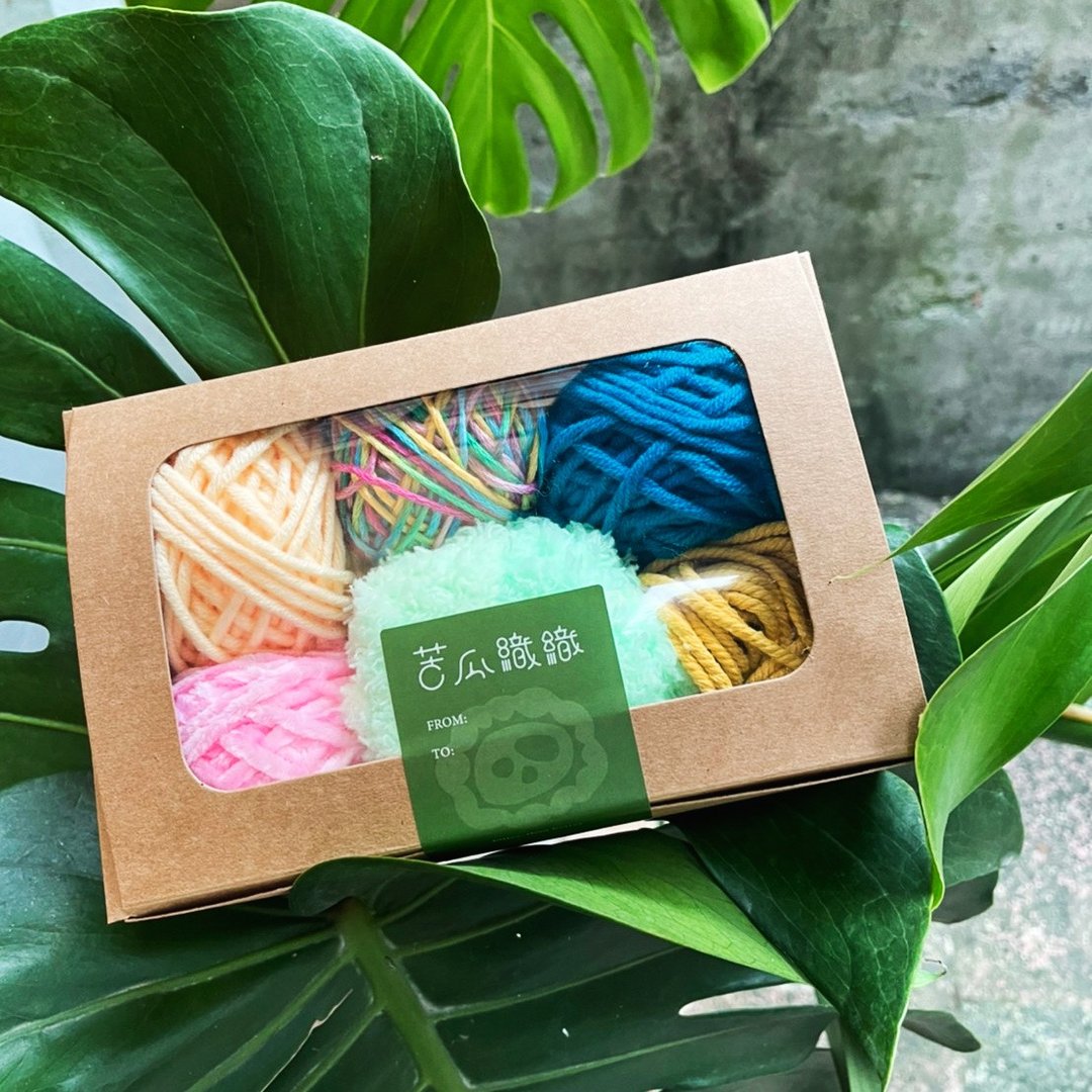 春枝芽绿 DIY材料 多样材质 毛线6入组合礼盒 / 绒线 缎线 - 编织/刺绣/羊毛毡/裁缝 - 棉 多色