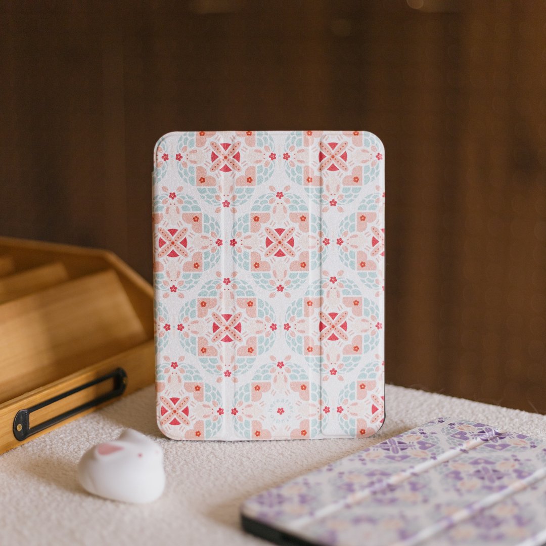 【 iPad Case 】the Jade Rabbit 小玉兔 / 磁砖系列 - 平板/电脑保护壳 - 硅胶 粉红色