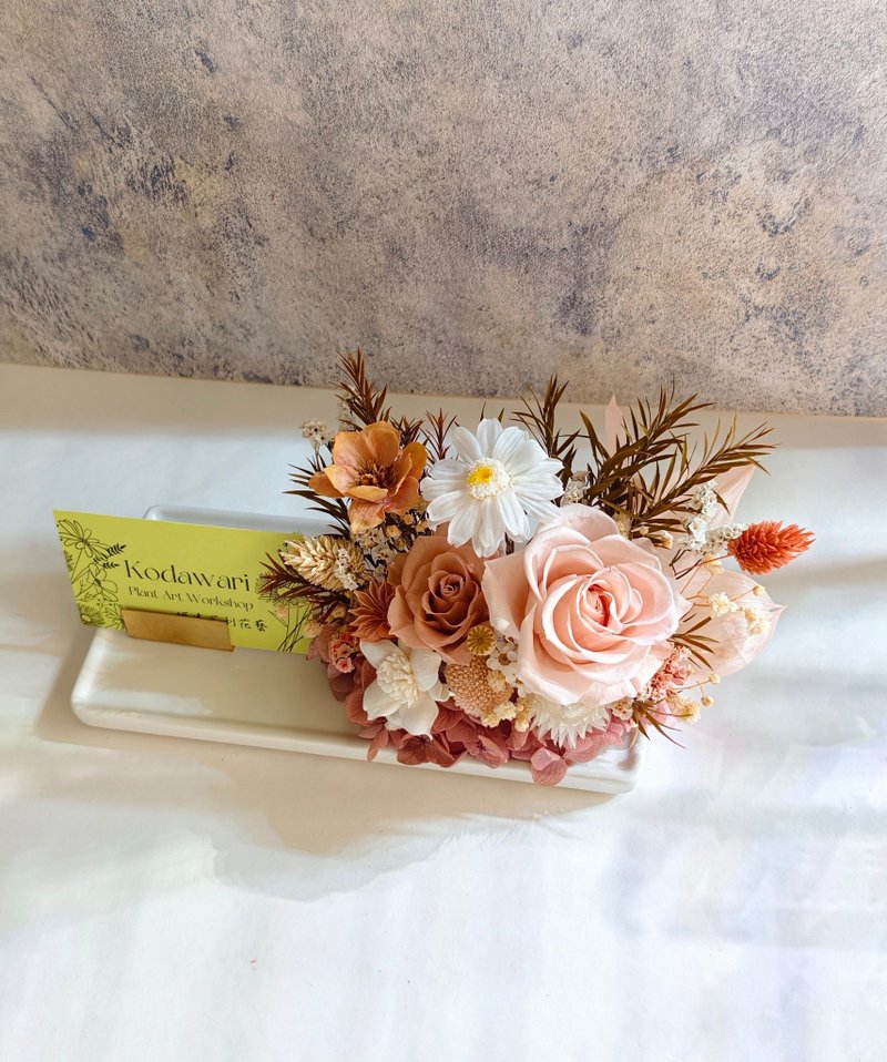 永生花名片座。桌花 开幕。祝贺花礼 乔迁 升迁 生日礼物 - 干燥花/捧花 - 植物．花 