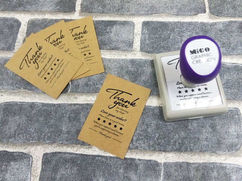 MICO Graphic Thank you 原子印章, 感谢客户邀请客户留好评 - 印章/印台 - 塑料 黑色