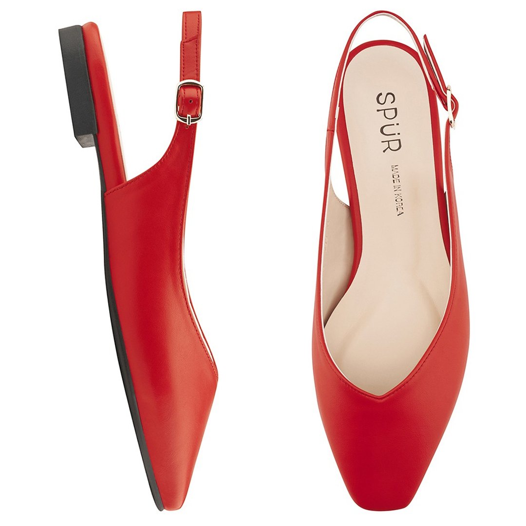 PRE-ORDER SPUR 露跟平底鞋  QS7018 RED - 其他女款皮鞋 - 其他材质 