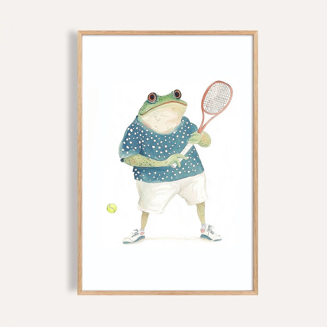 网球王子 Mr Frog the Ace / 童话系列插画挂画 - 海报/装饰画/版画 - 纸 