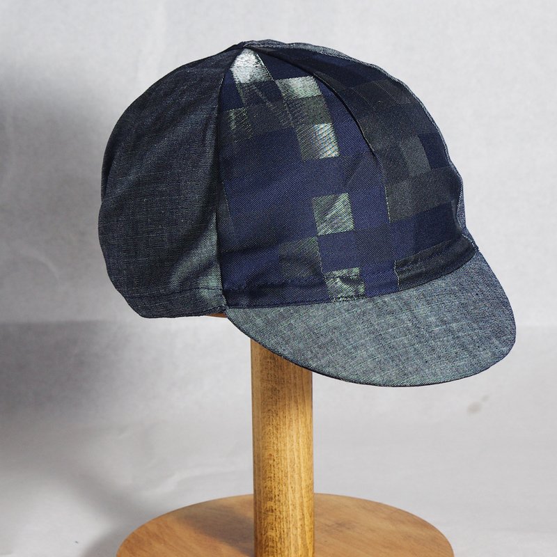 手工单车小帽 | 意大利提花布 香港本土品牌 手工制 - 自行车/周边 - 其他人造纤维 蓝色