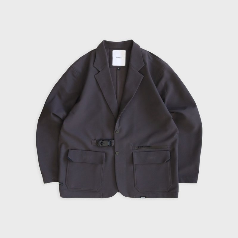 DYCTEAM - RePET Buckle Loose blazer (brown purple) - 男装西装外套 - 其他材质 紫色