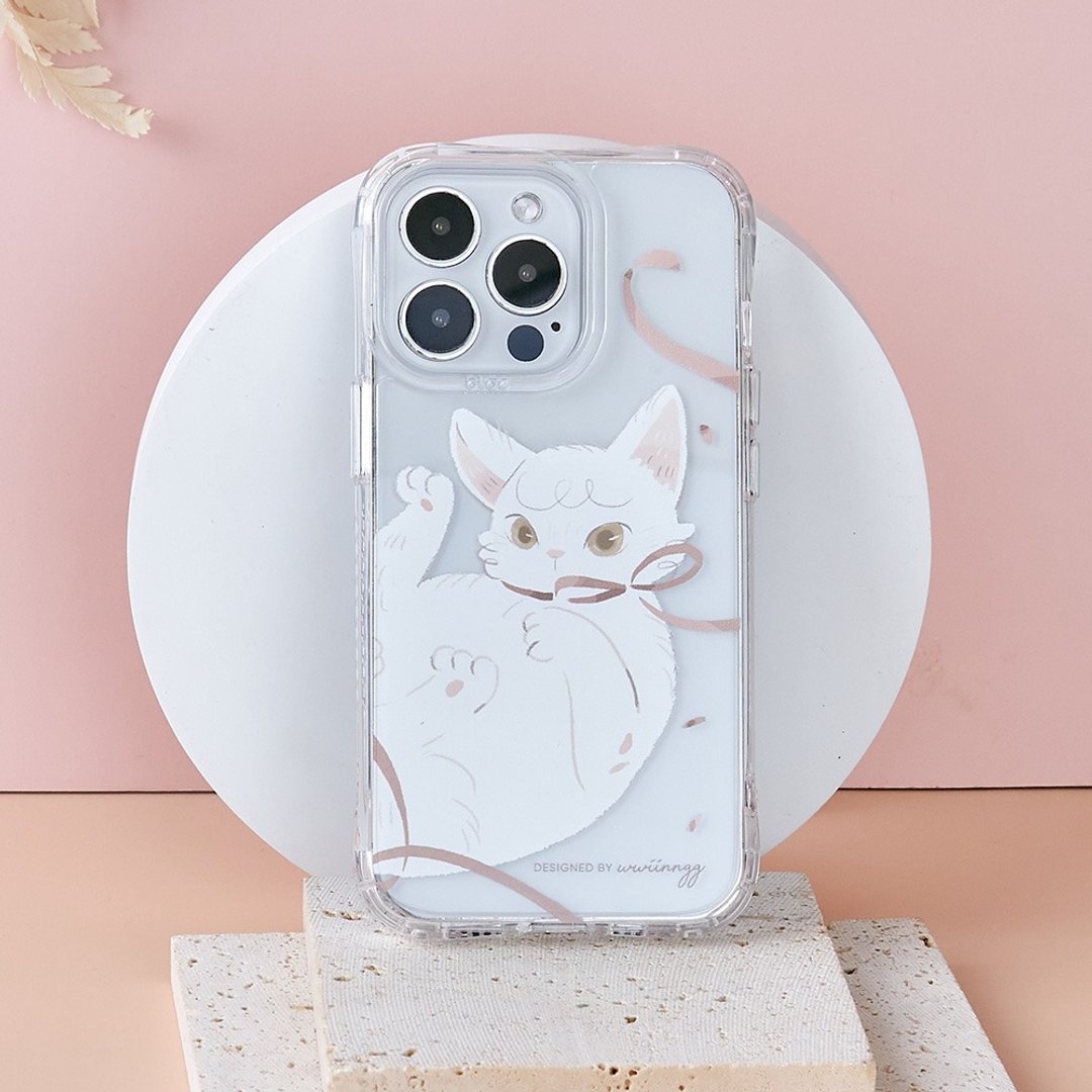 wwiinngg缎带猫咪抗黄防摔MagSafe iPhone手机壳 - 手机壳/手机套 - 塑料 透明