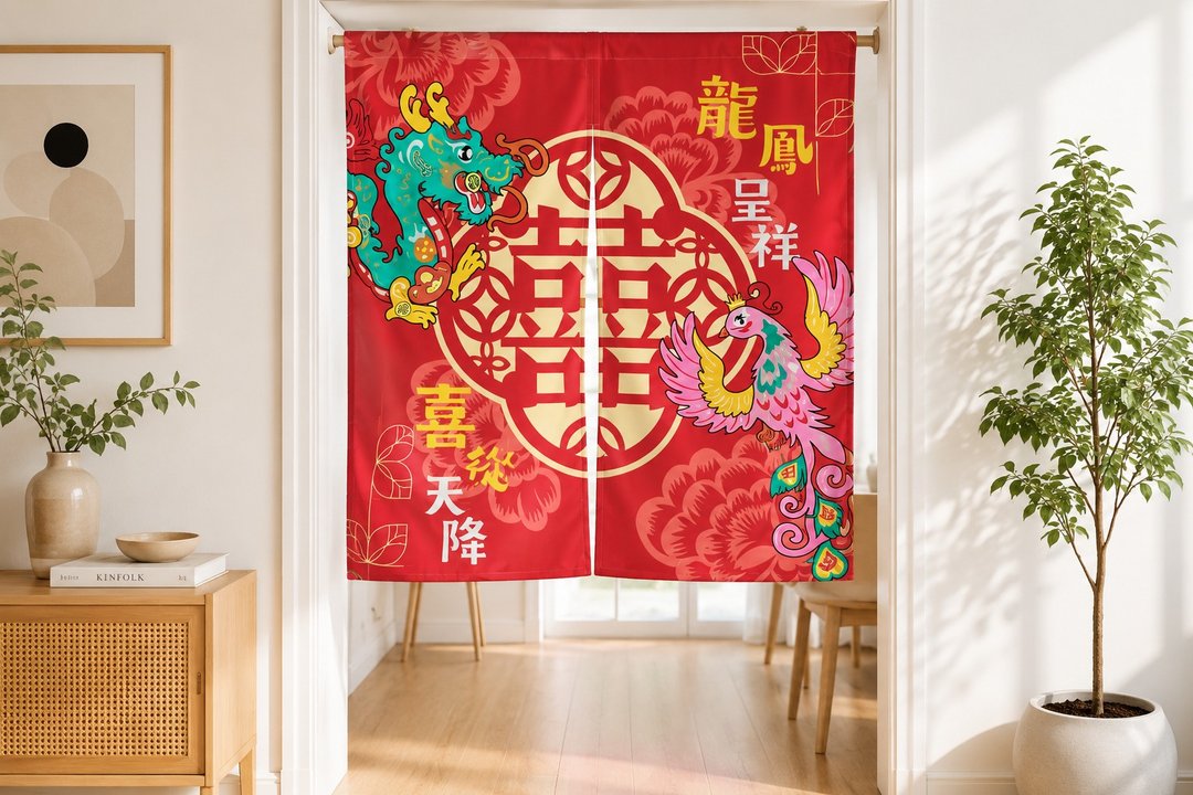 喜从天降门帘 不含伸缩杆 - 门帘/门牌 - 棉 红色