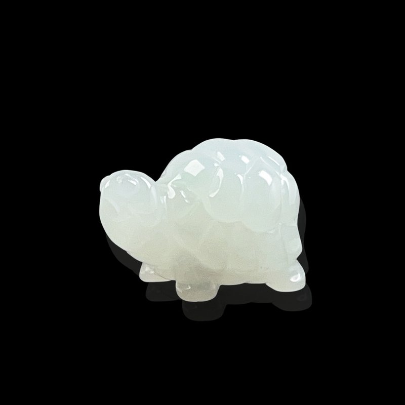 【吉祥·长寿】冰种翡翠乌龟摆饰摆件 | 天然缅甸玉翡翠A货 |送礼 - 摆饰 - 玉石 白色