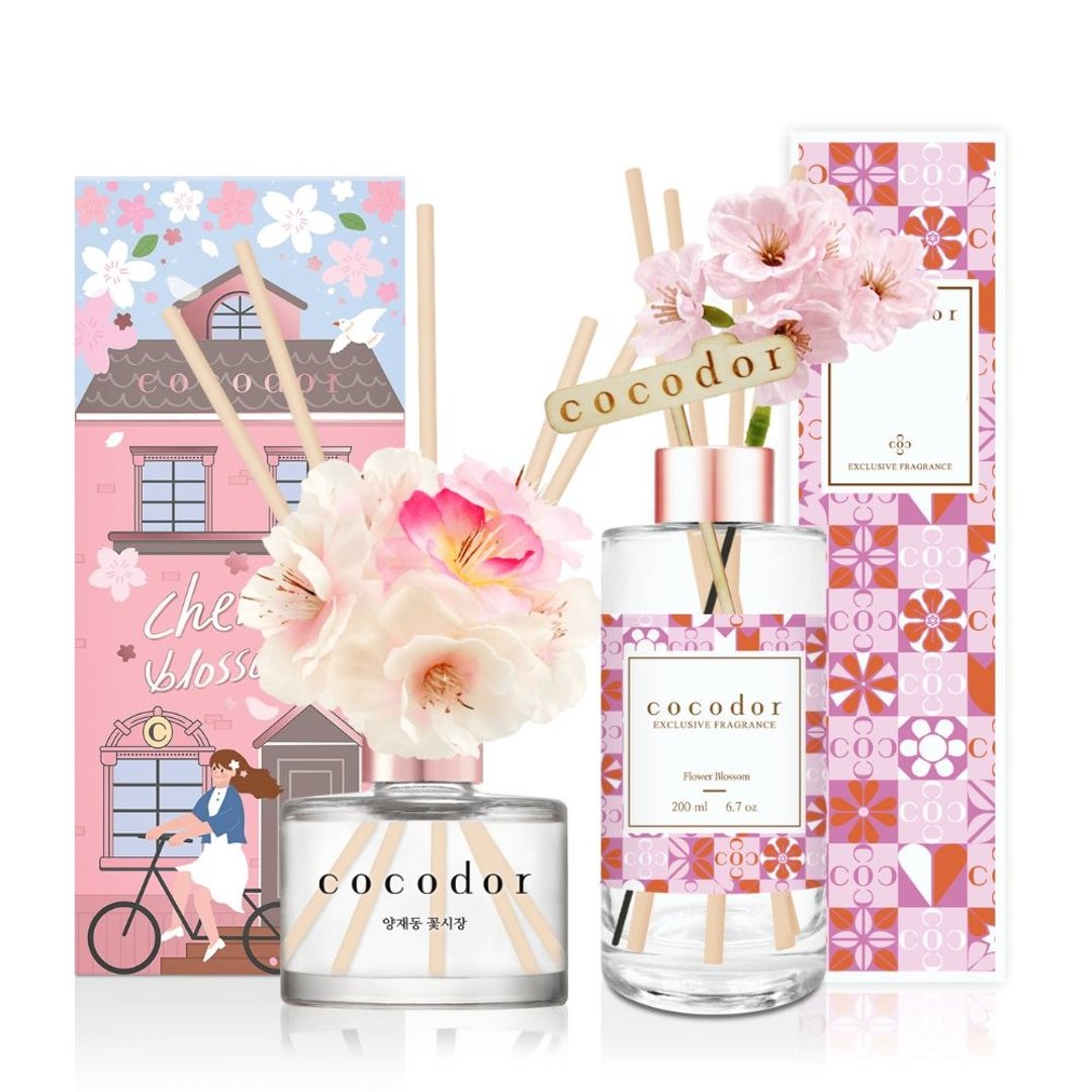【限定套组】COCODOR-樱花系列120ml+粉樱花园200ml - 香薰/精油/线香 - 玻璃 粉红色