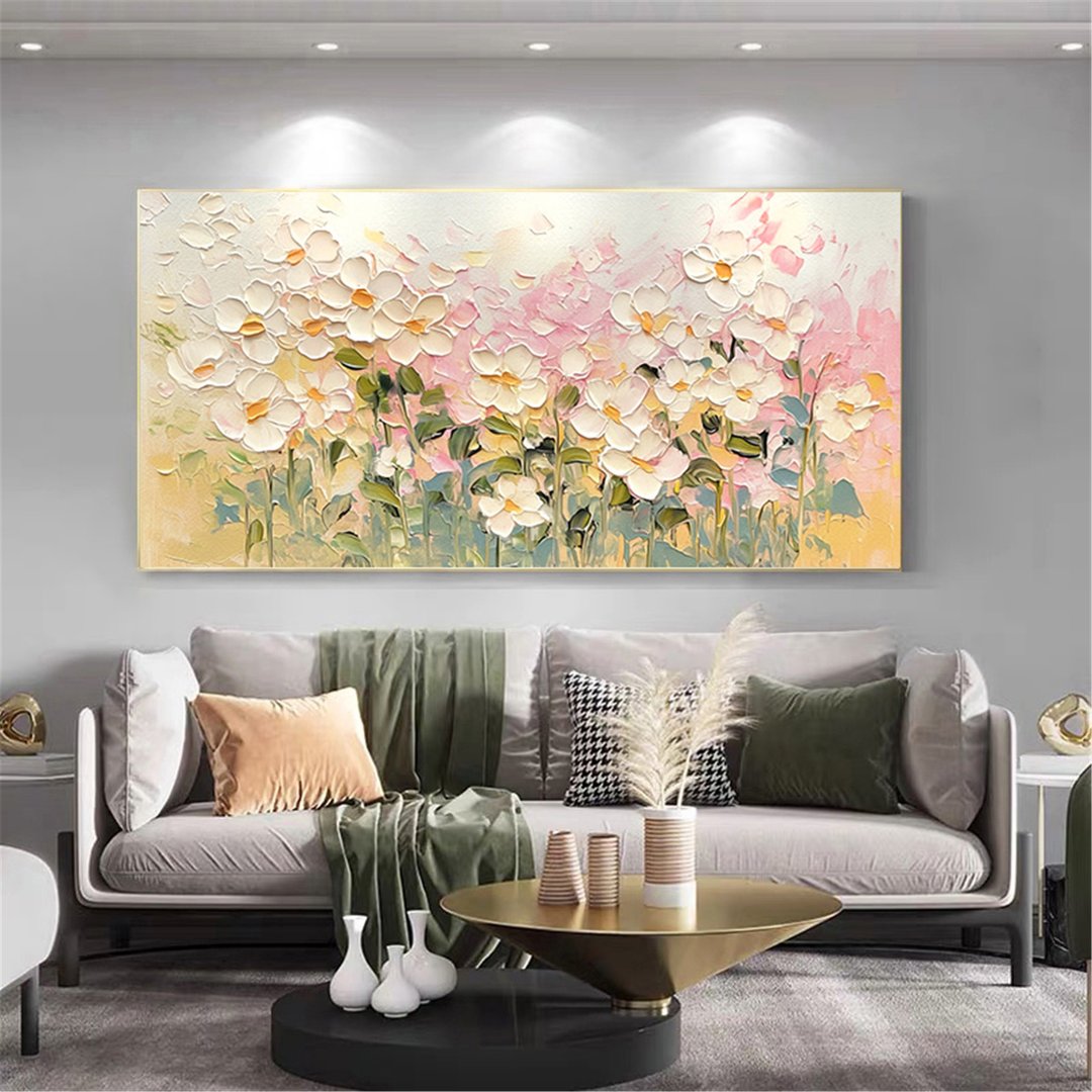 花语  油画/抽象/原创商品/装饰画/挂画客厅餐厅手绘肌理质感画 - 海报/装饰画/版画 - 亚麻 