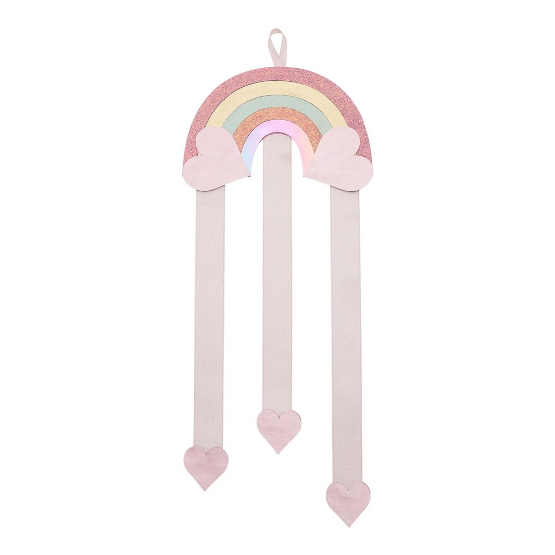 英国 Mimi & Lula_SS26_彩虹星辰 - 彩虹爱心发夹收纳挂饰 - 婴儿饰品 - 聚酯纤维 