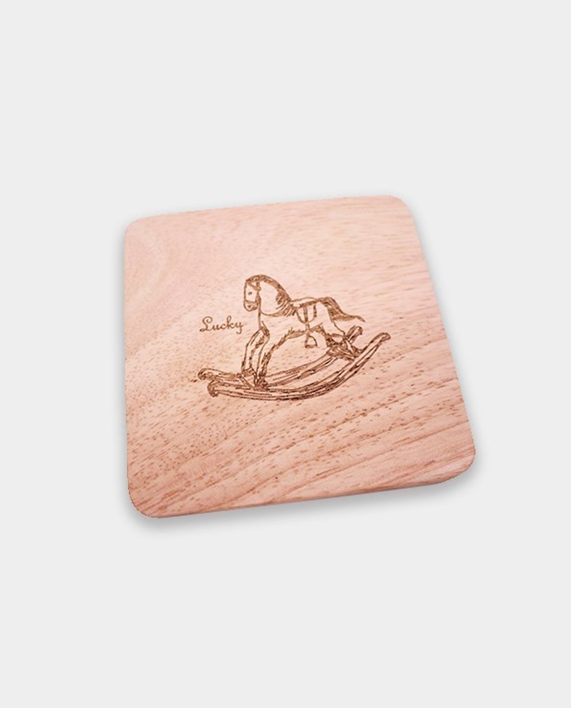 【小盒子】木制杯垫 /橡木/礼物/居家/乔迁礼/来店礼/企业赠品 - 杯垫 - 木头 橘色