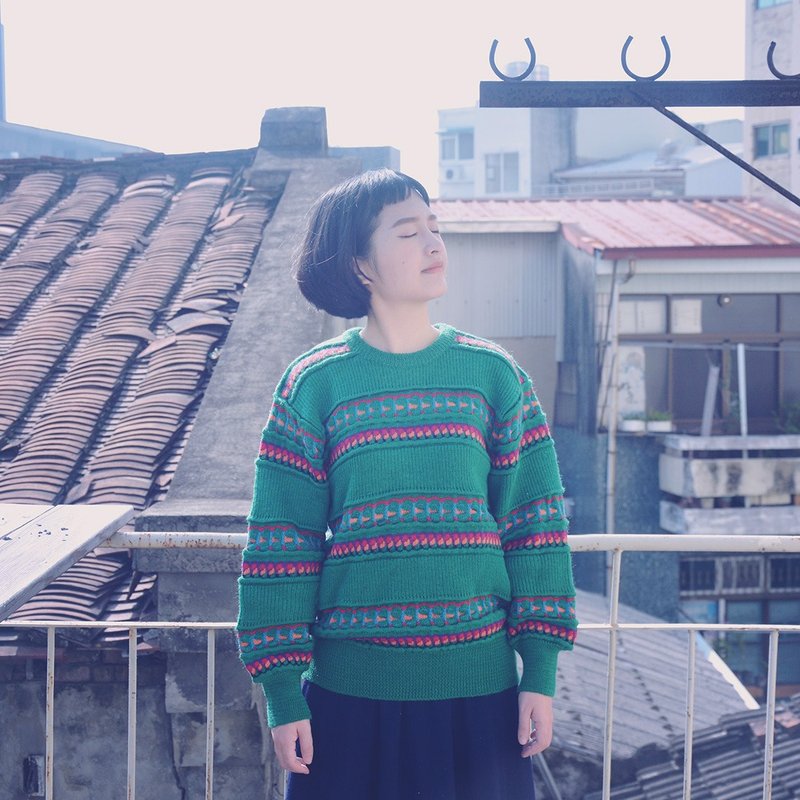 小草嬉皮  |  古着毛衣 * 立体织纹 * - 女装针织衫/毛衣 - 羊毛 