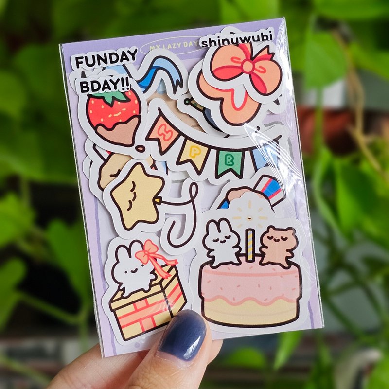 生日贴纸包 - 手工制作・满满爱心~ - 贴纸 - 纸 粉红色