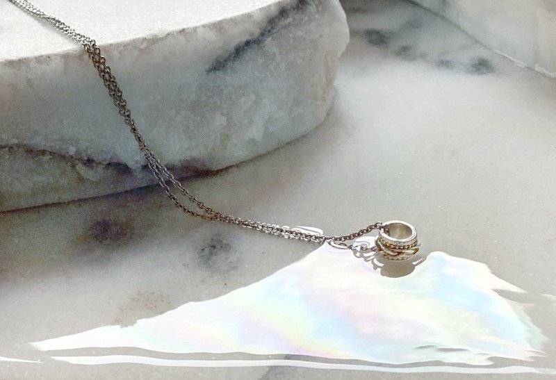 圆 : 项链  925纯银  坠饰转动  女款银链  男款钢链  礼物  手作 - 项链 - 纯银 银色