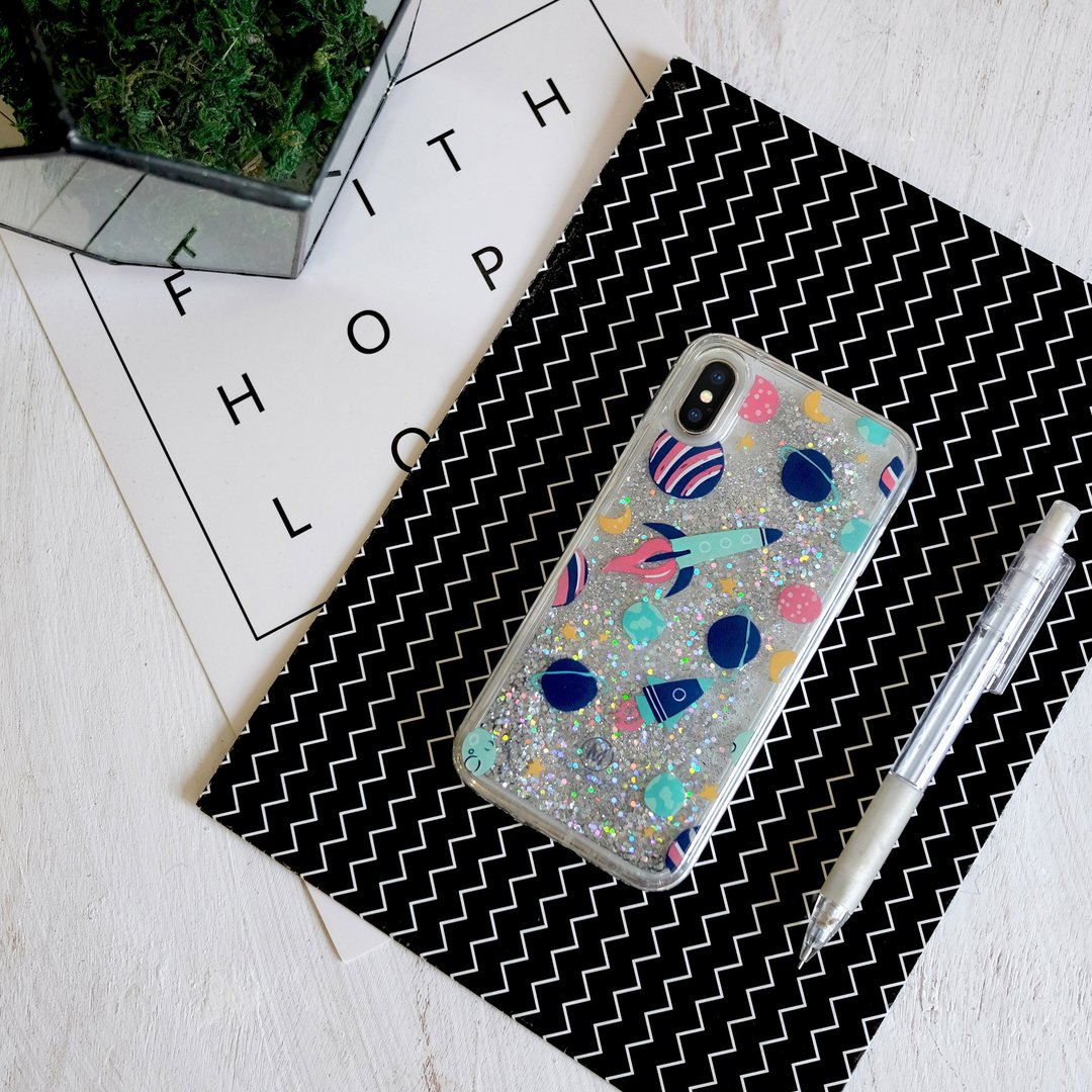PATTERN LAB | iPhone X 透明流沙手机保护壳 - Space - 手机壳/手机套 - 塑料 透明