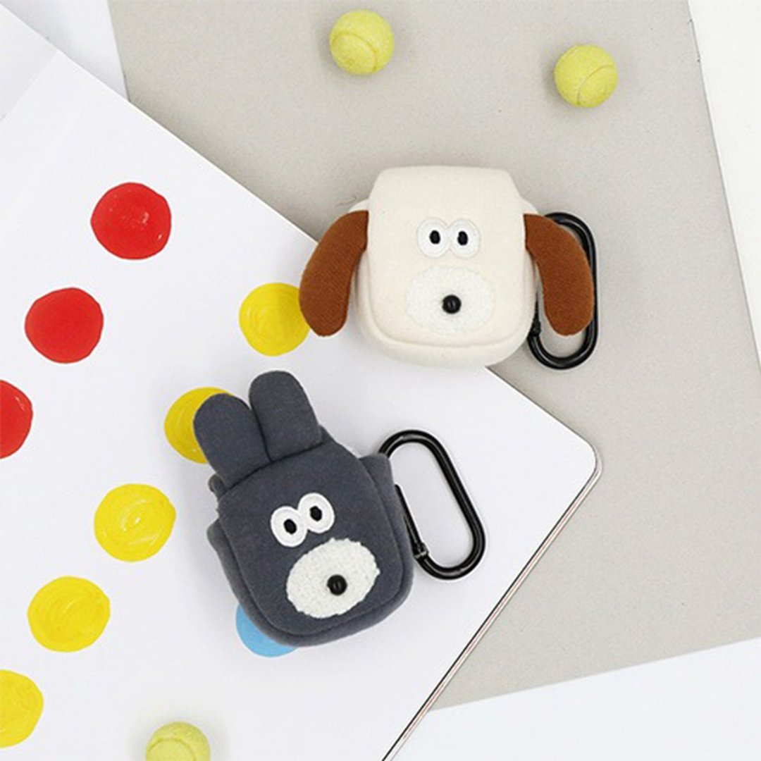 Romane Brunch Brother 狗狗兔兔 布面 AirPods 保护套 - 耳机收纳 - 其他材质 
